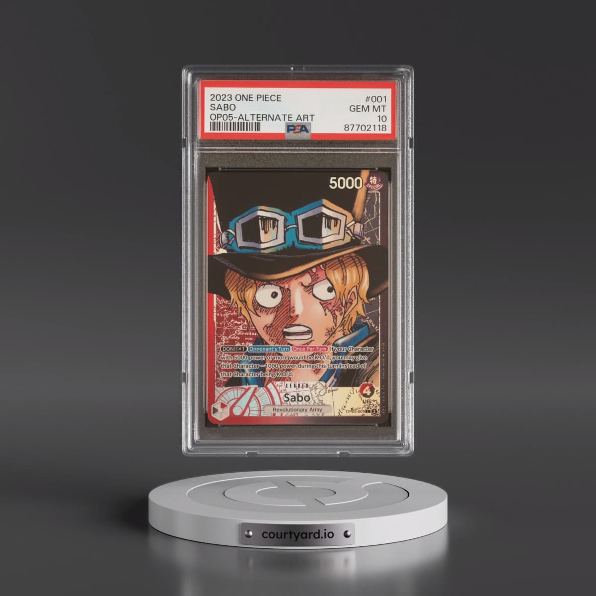 2023 One Piece OP05-Awakening of the New Era #001 Sabo - Alternate Art (PSA 10 GEM MINT)
