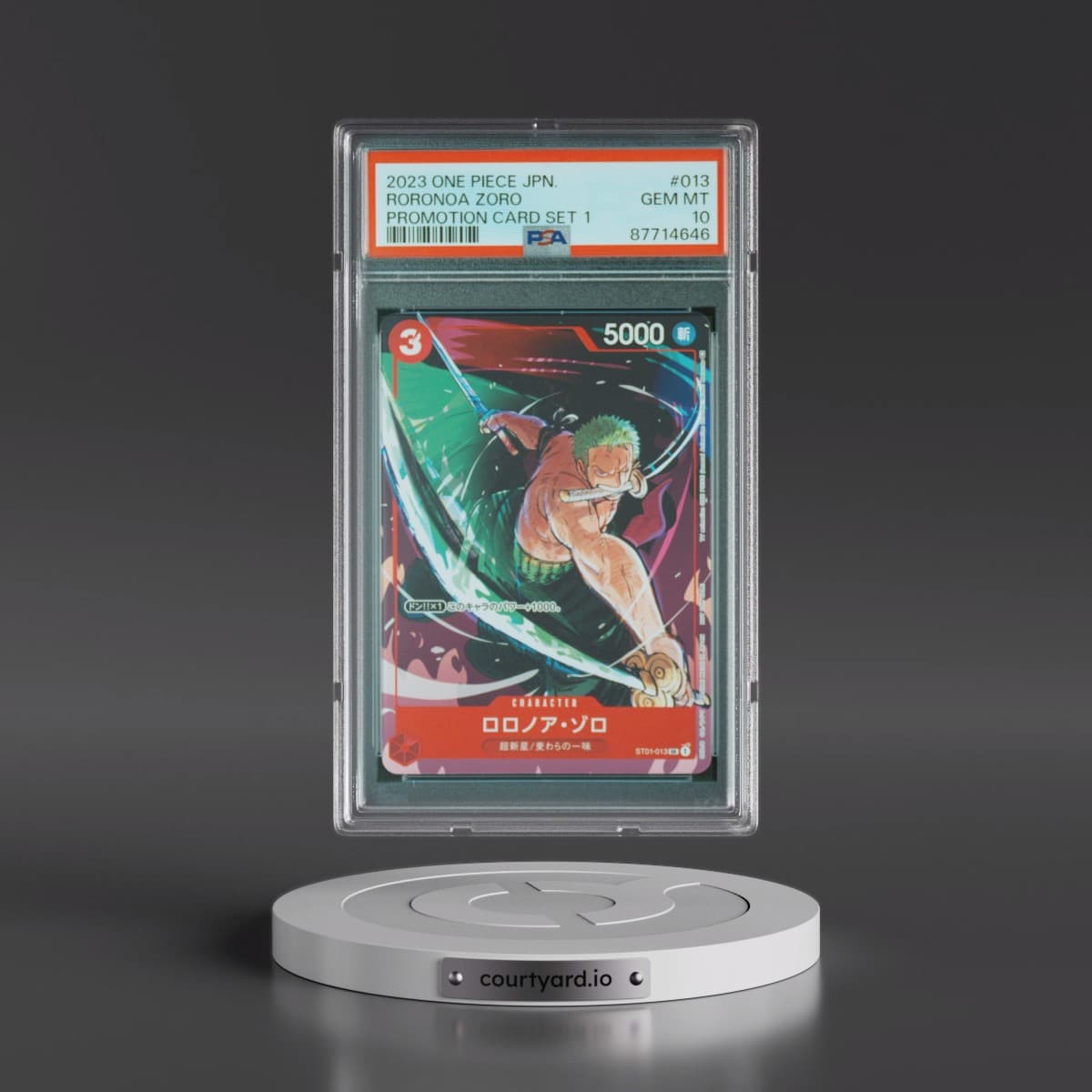 2023 One Piece Japanese Promos #013 Roronoa Zoro - Promotion Card Set 1 (PSA 10 GEM MINT)