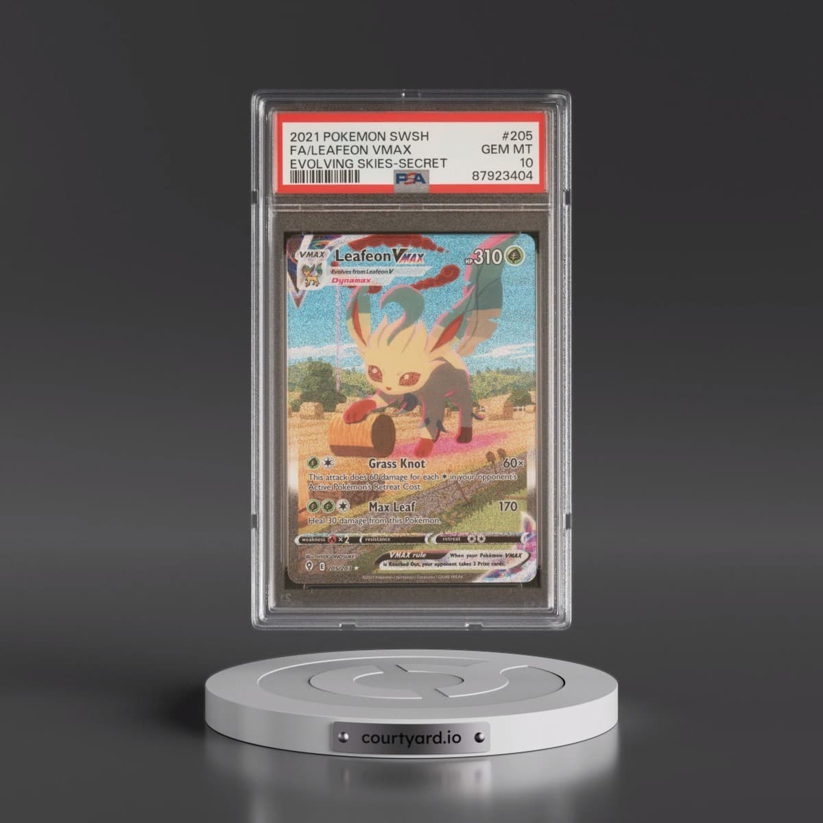 2021 Pokémon Sword & Shield Evolving Skies #205 Leafeon Vmax - Full Art Secret (PSA 10 GEM MINT)