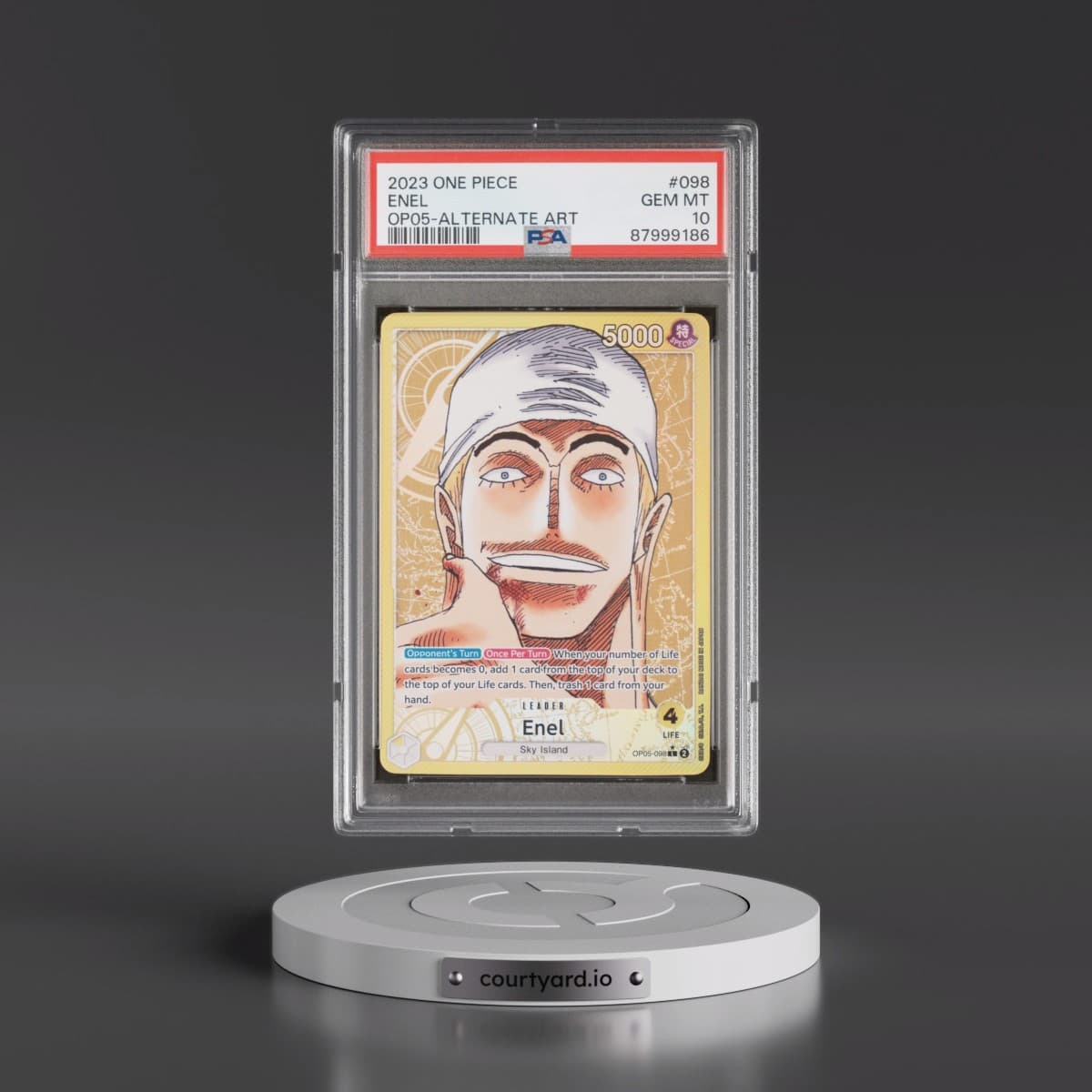 2023 One Piece OP05-Awakening of the New Era #098 Enel - Alternate Art (PSA 10 GEM MINT)
