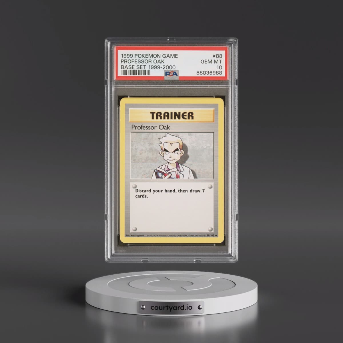 1999 Pokémon Game #88 Professor Oak - Base Set 1999-2000 (PSA 10 GEM MINT)