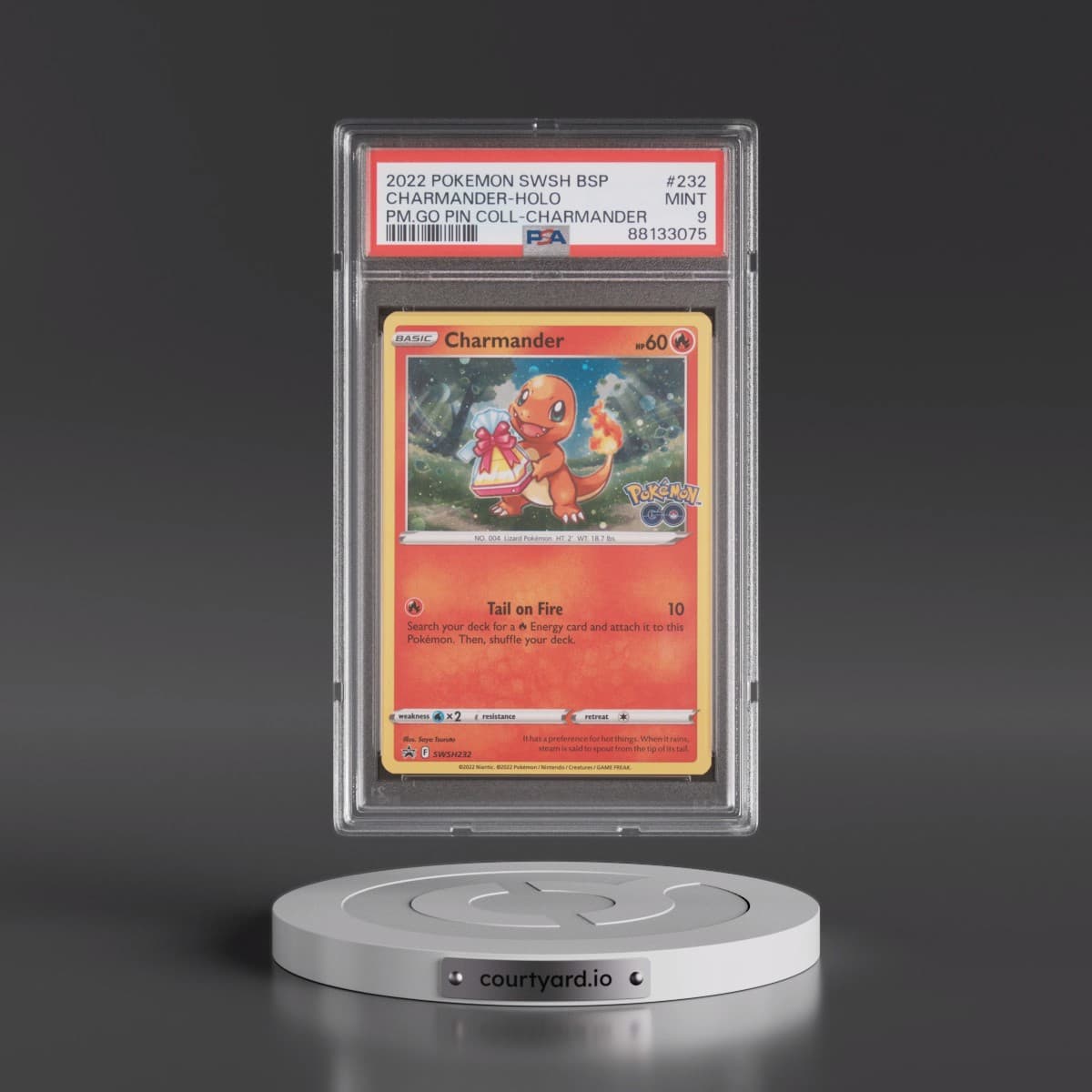 2022 Pokémon Swsh Black Star Promo #232 Charmander - Holo Pokemon Go Pin Collection-Charmander (PSA 9 MINT)