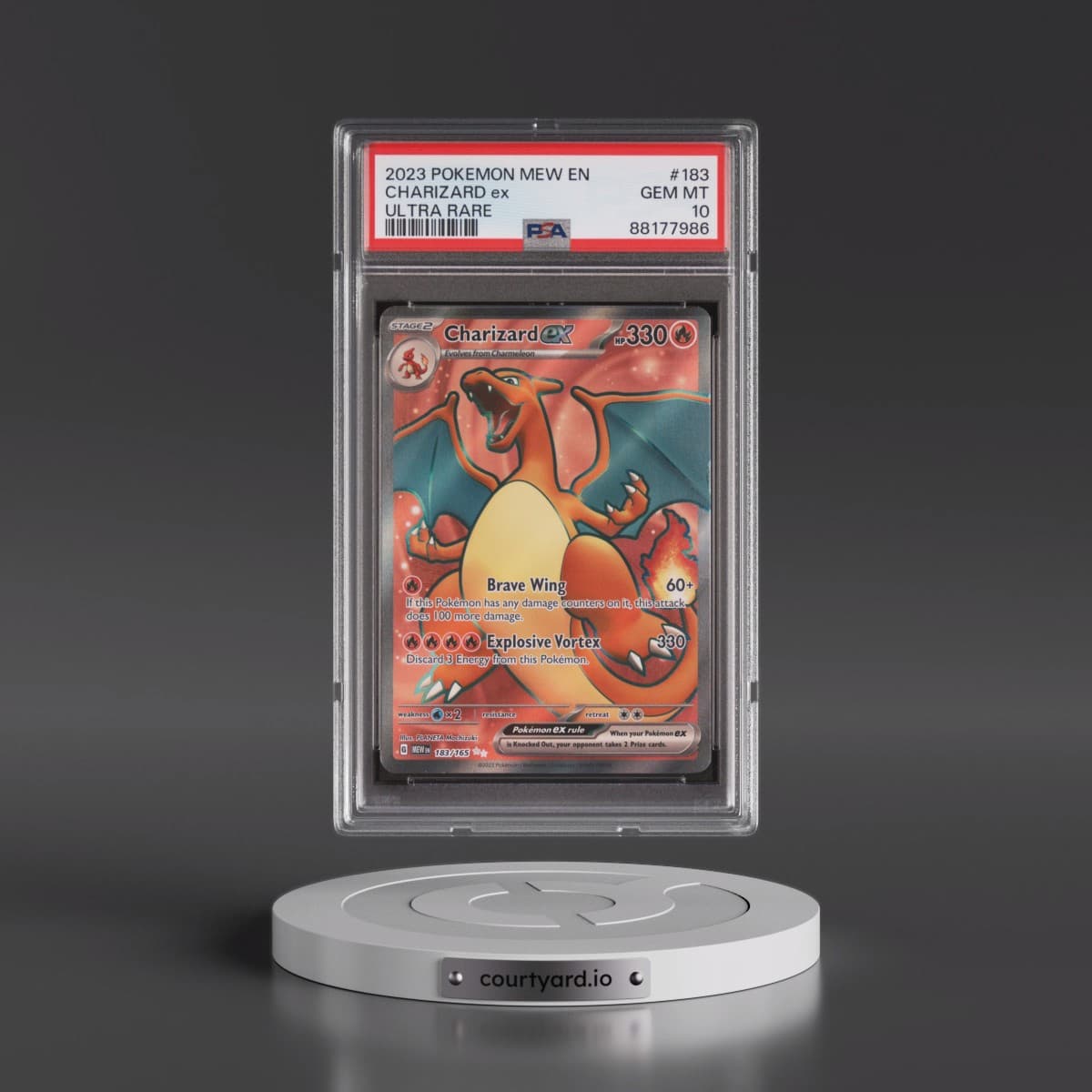 2023 Pokémon Mew EN-151 #183 Charizard EX - Holo Ultra Rare (PSA 10 GEM MINT)