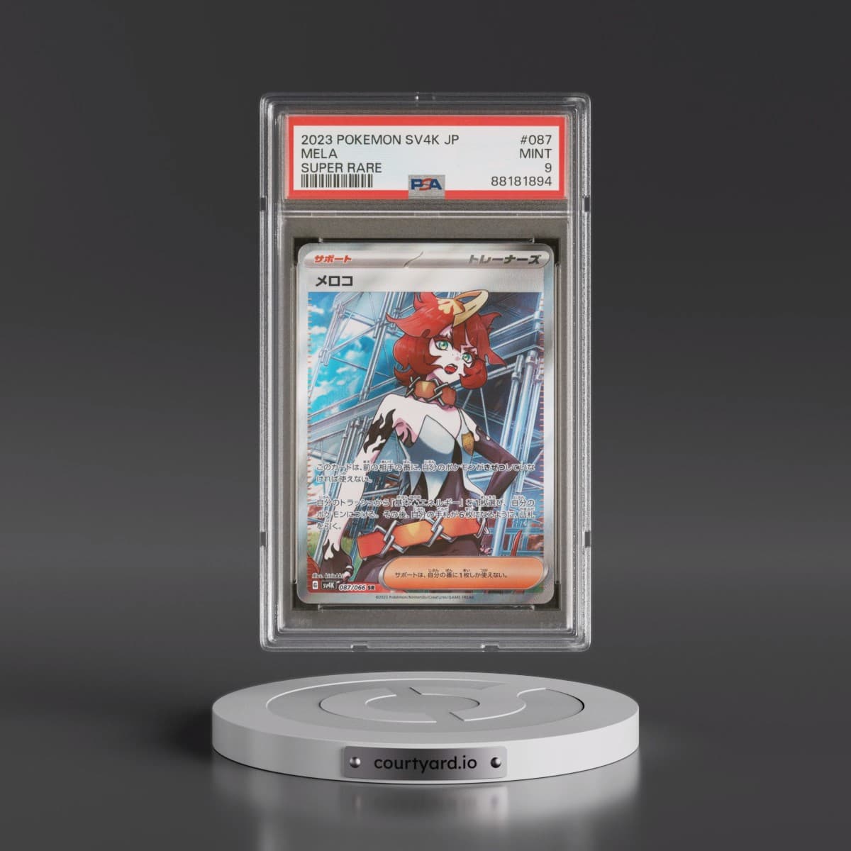 2023 Pokémon Sv4k-Ancient Roar #087 Mela - Super Rare (PSA 9 MINT)