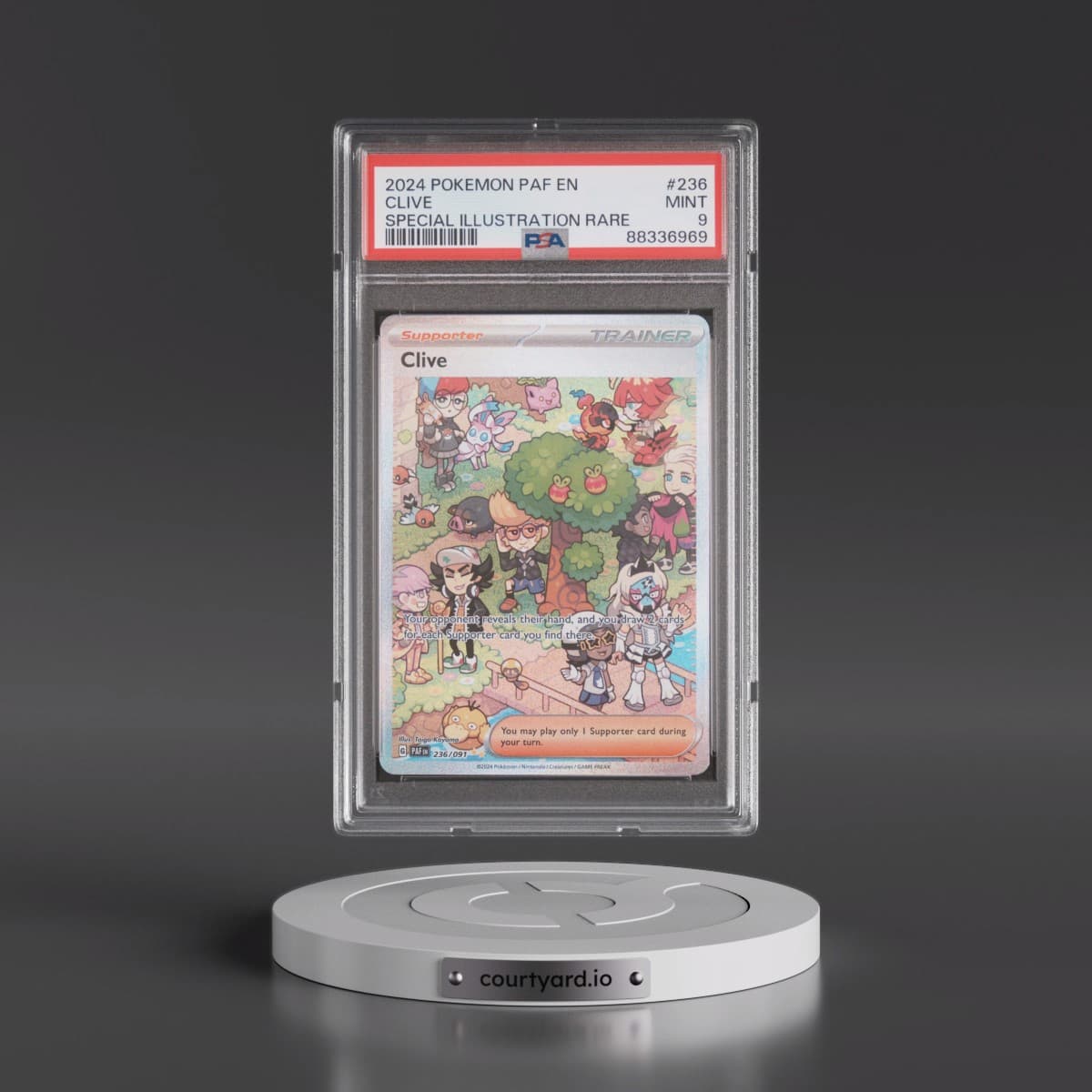 2024 Pokémon Paf EN-Paldean Fates #236 Clive - Special Illustration Rare (PSA 9 MINT)