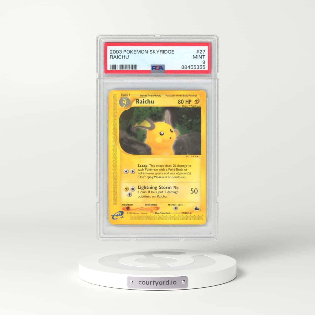 2003 Pokémon Skyridge #27 Raichu (PSA 9 MINT)