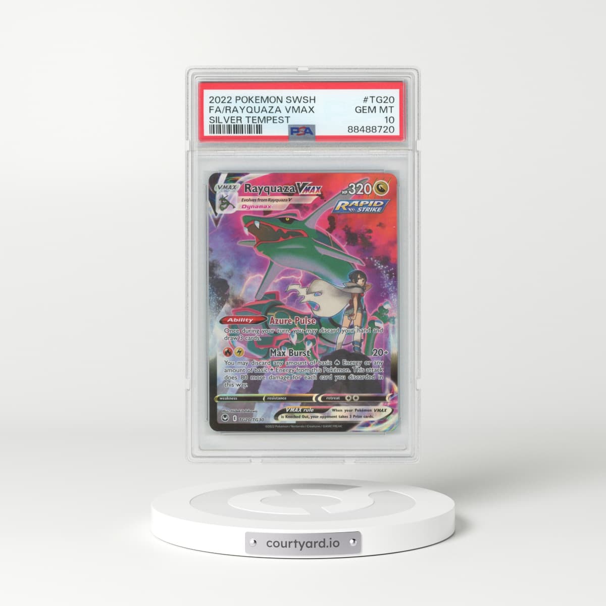 2022 Silver Tempest #TG20 Rayquaza VMAX - Full Art Holo (PSA 10 GEM MINT)