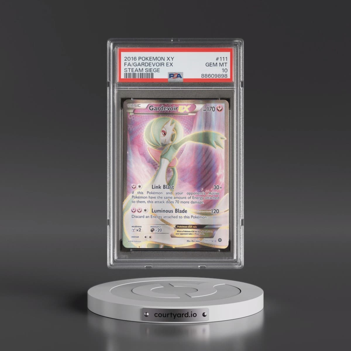 2016 Pokémon XY Steam Siege #111 Gardevoir EX - Holo Full Art (PSA 10 GEM MINT)