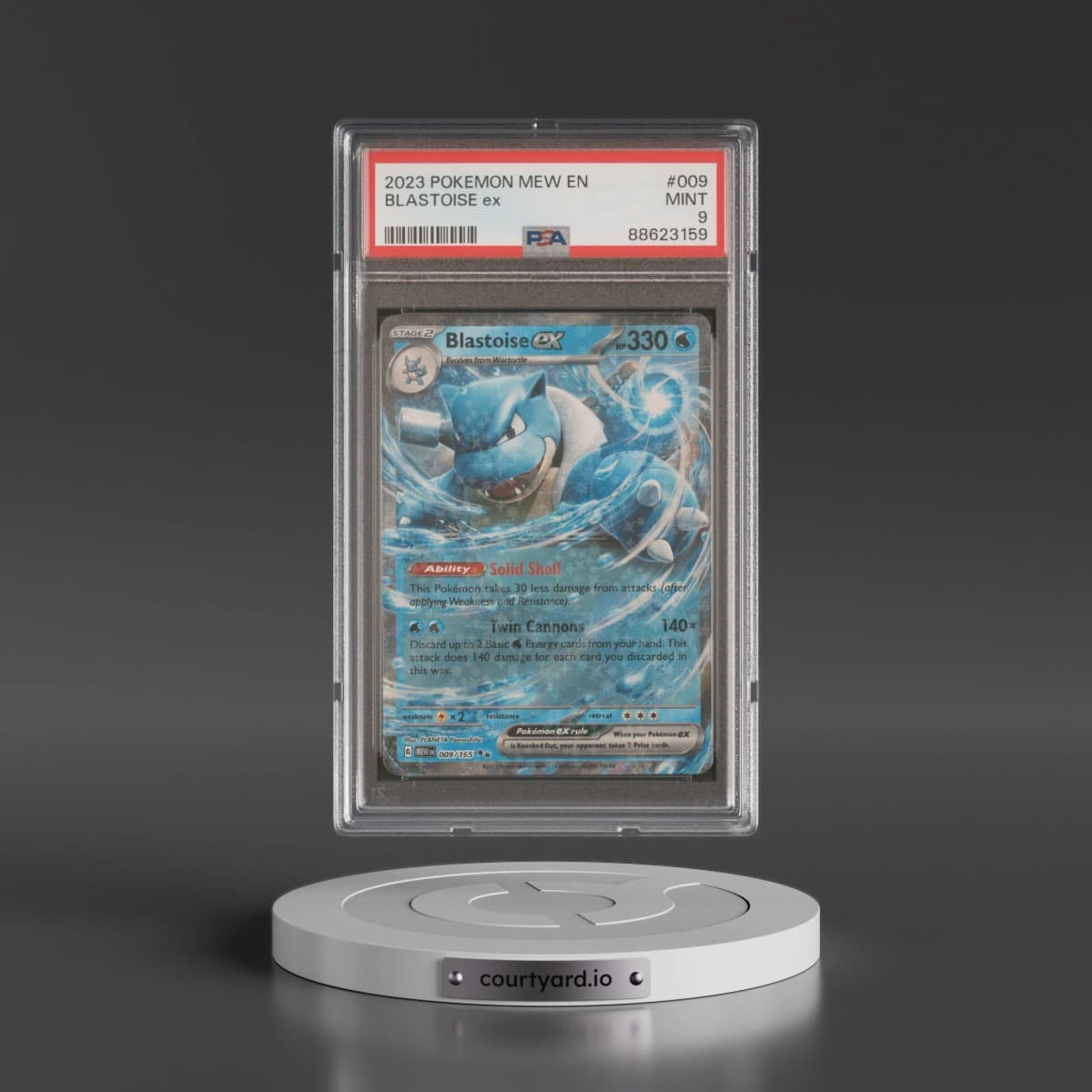 2023 Pokémon Mew EN-151 #009 Blastoise EX - Holo (PSA 9 MINT)