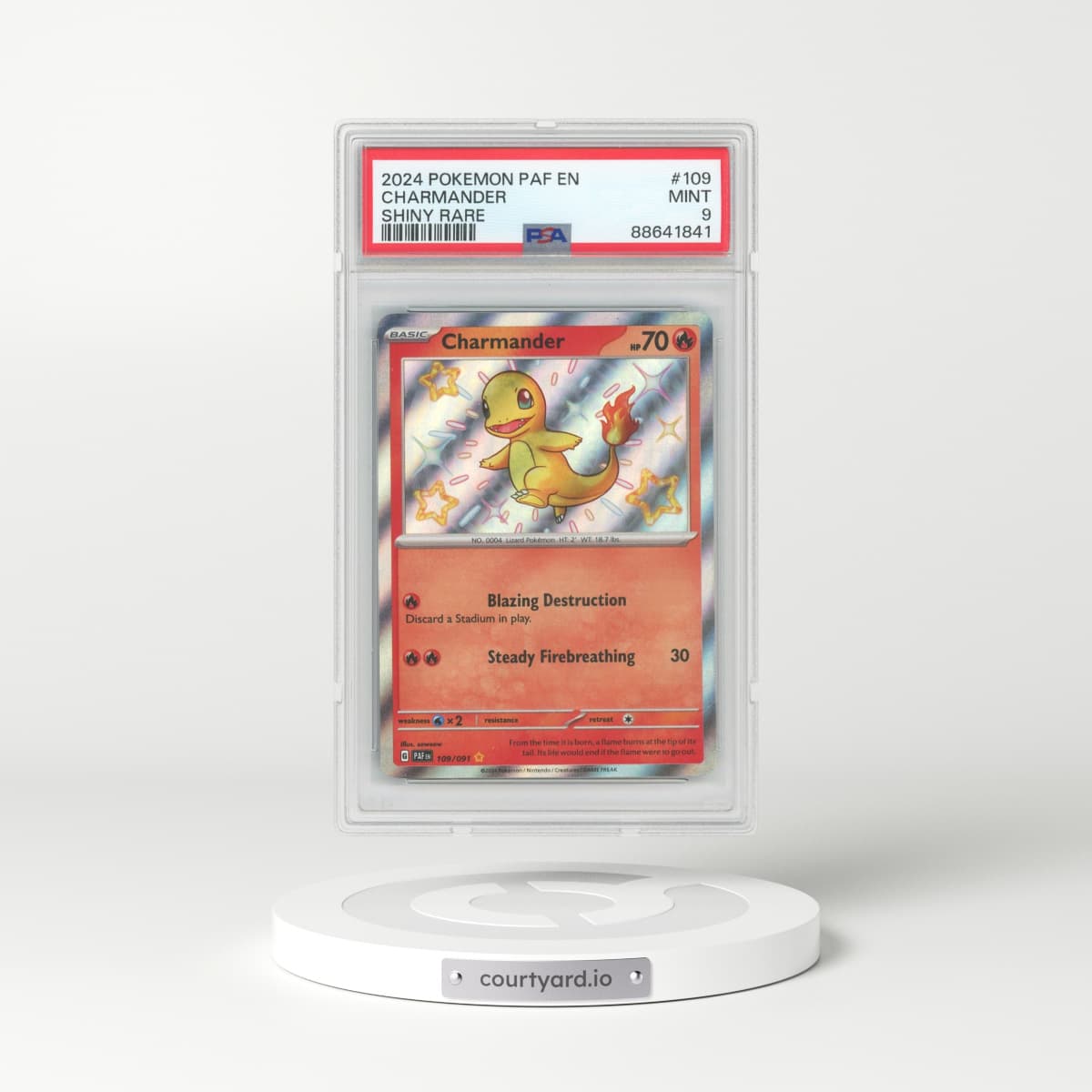 2024 Paldean Fates #109 Charmander - Holo (PSA 9 MINT)