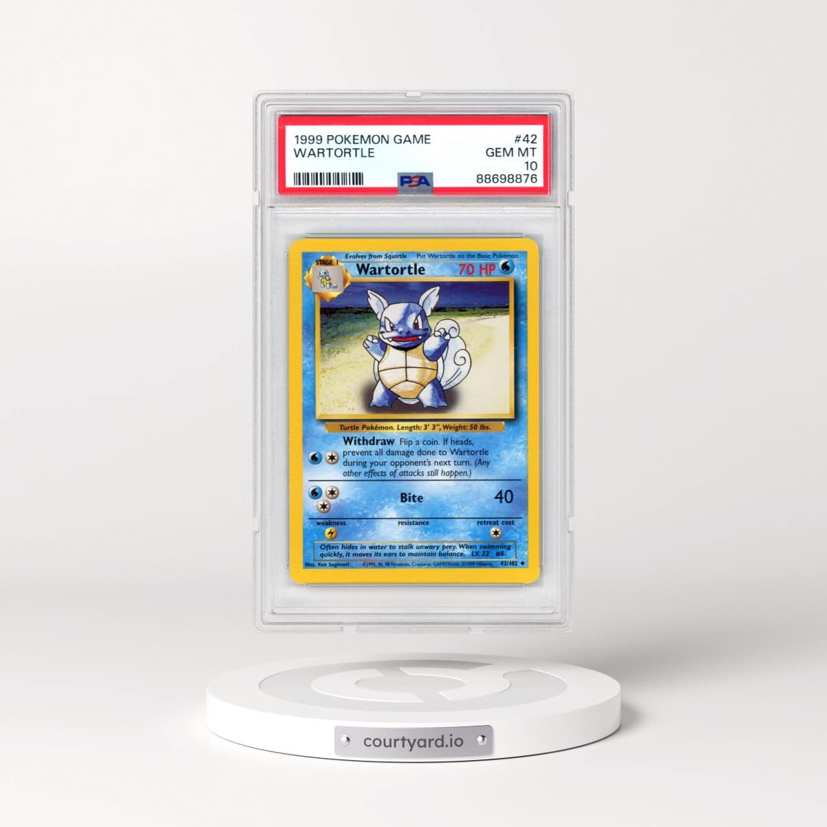 1999 Pokémon Game #42 Wartortle (PSA 10 GEM MINT)