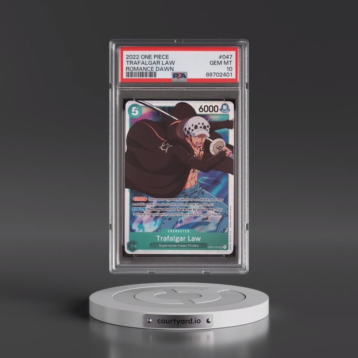 2022 One Piece OP01-Romance Dawn #047 Trafalgar Law (PSA 10 GEM MINT)