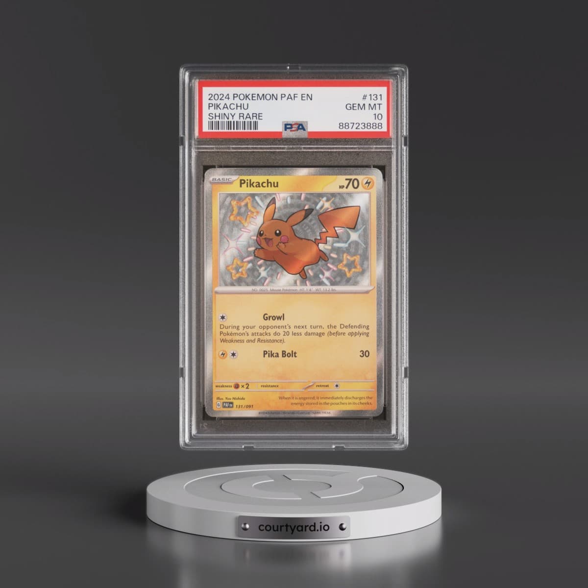 2024 Pokémon Paf EN-Paldean Fates #131 Pikachu - Shiny Rare (PSA 10 GEM MINT)