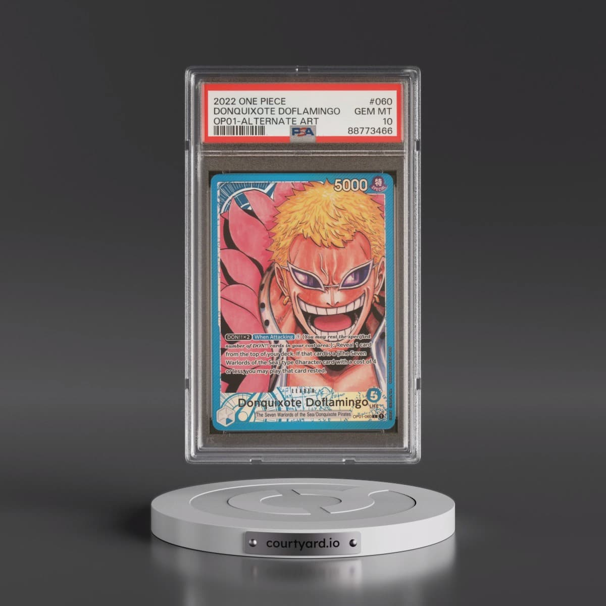 2022 One Piece OP01-Romance Dawn #060 Donquixote Doflamingo - Alternate Art (PSA 10 GEM MINT)
