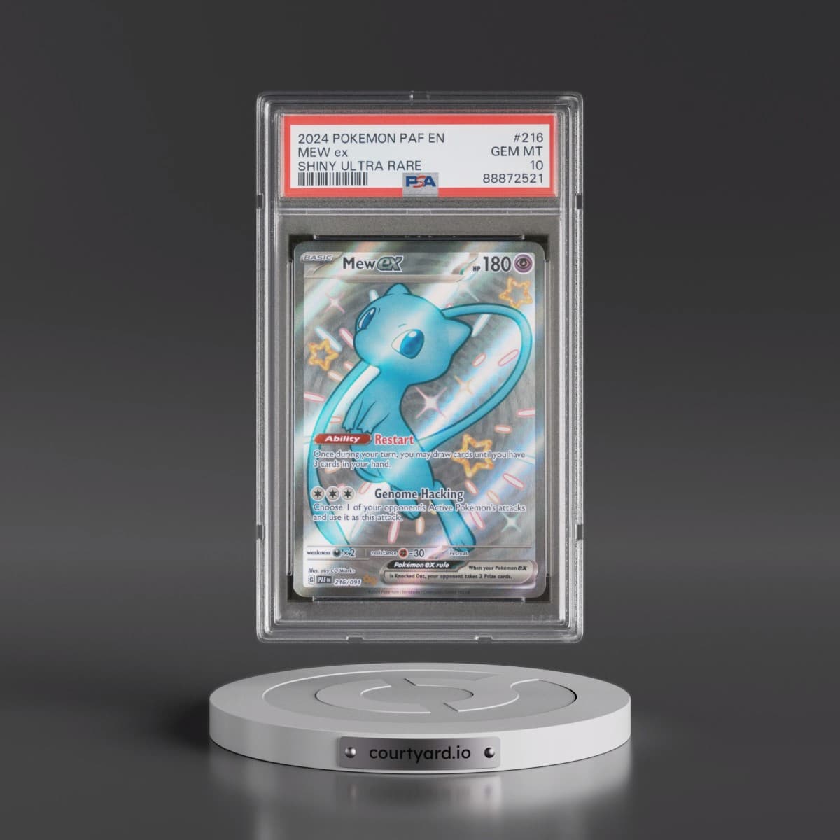 2024 Pokémon Paf EN-Paldean Fates #216 Mew EX - Holo Shiny Ultra Rare (PSA 10 GEM MINT)