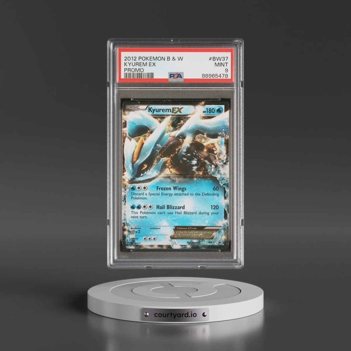 2012 Pokémon Black & White Promo #BW37 Kyurem EX - Holo EX Tin (PSA 9 MINT)