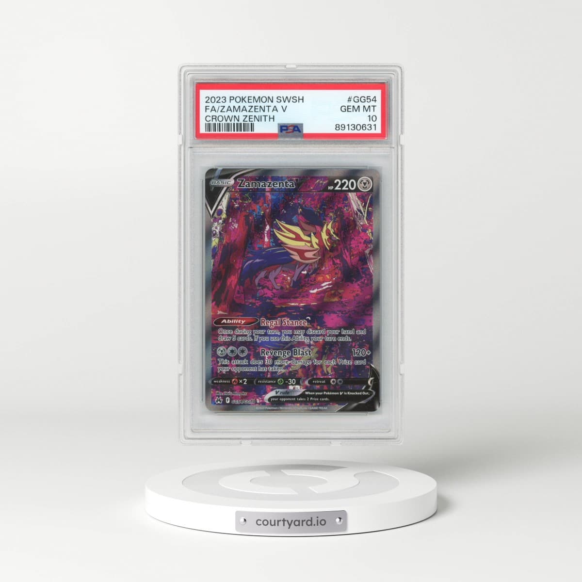 2023 Pokémon Sword and Shield Crown Zenith #GG54 Zamazenta V - Holo Full Art (PSA 10 GEM MINT)