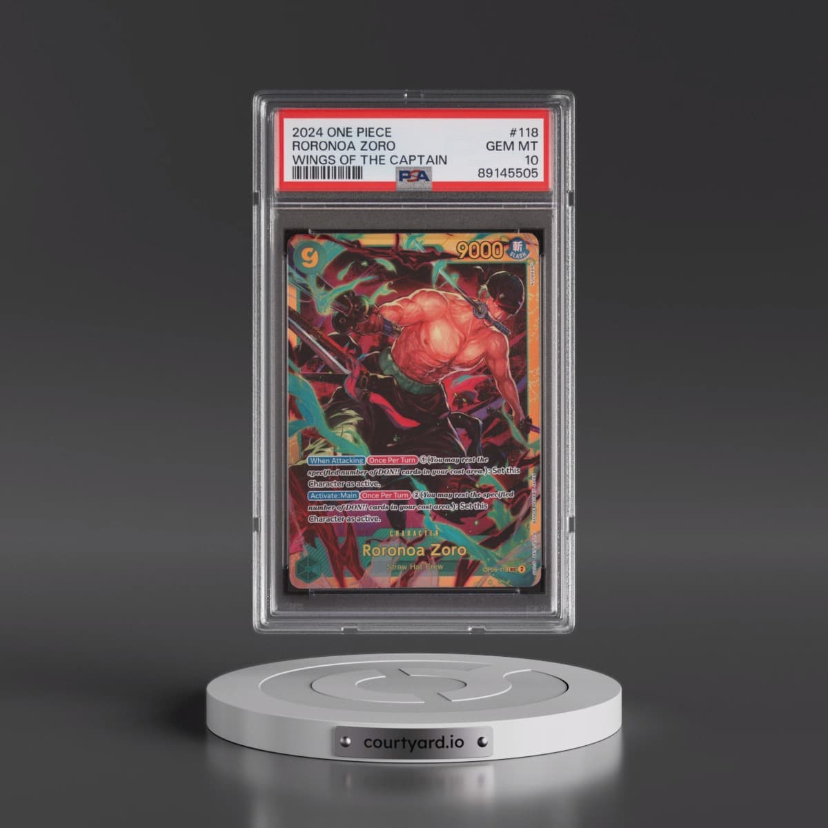 2024 One Piece Wings of the Captain #118 Roronoa Zoro (PSA 10 GEM MINT)