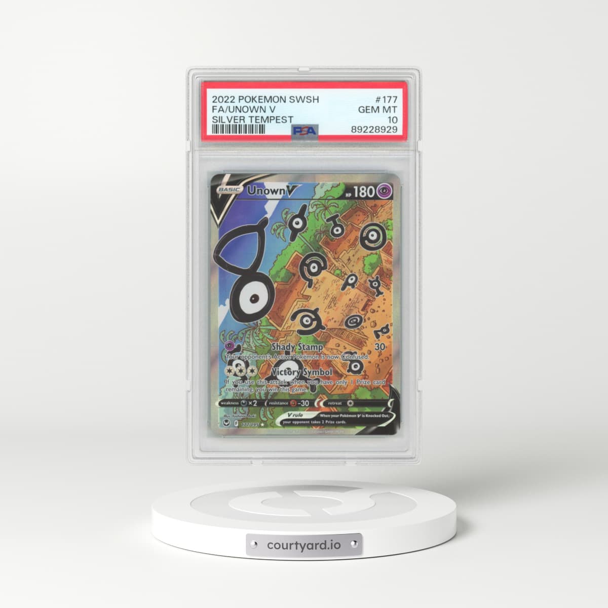 2022 Silver Tempest #177 Unown V (PSA 10 GEM MINT)