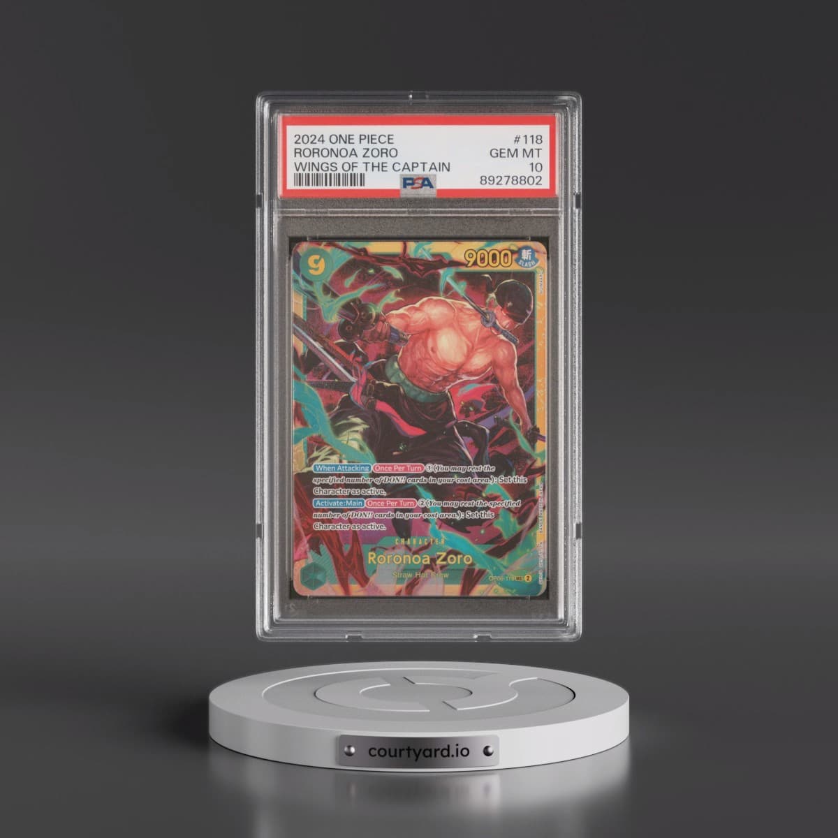 2024 One Piece Wings of the Captain #118 Roronoa Zoro (PSA 10 GEM MINT)