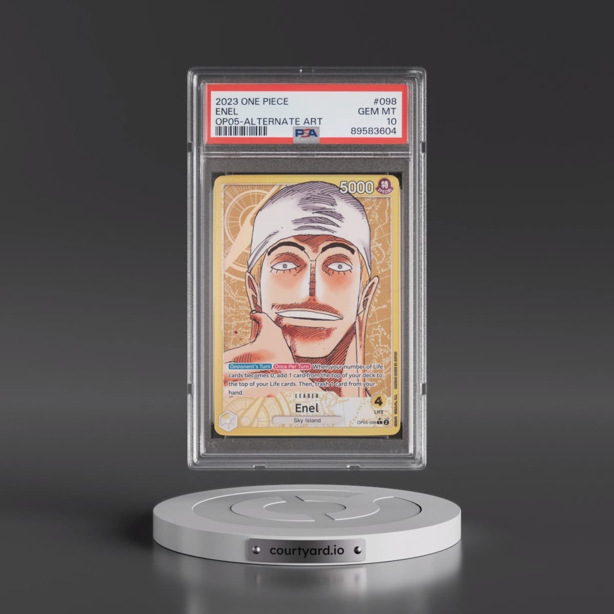 2023 One Piece OP05-Awakening of the New Era #098 Enel - Alternate Art (PSA 10 GEM MINT)