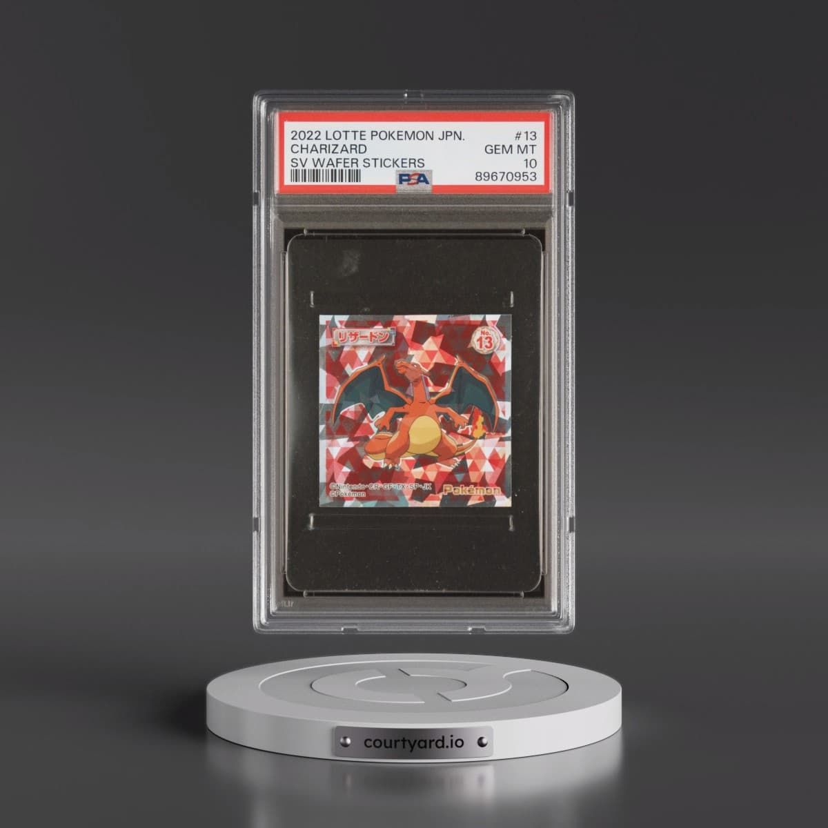 2022 Lotte Pokémon Scarlet & Violet Wafer Stickers #13 Charizard (PSA 10 GEM MINT)