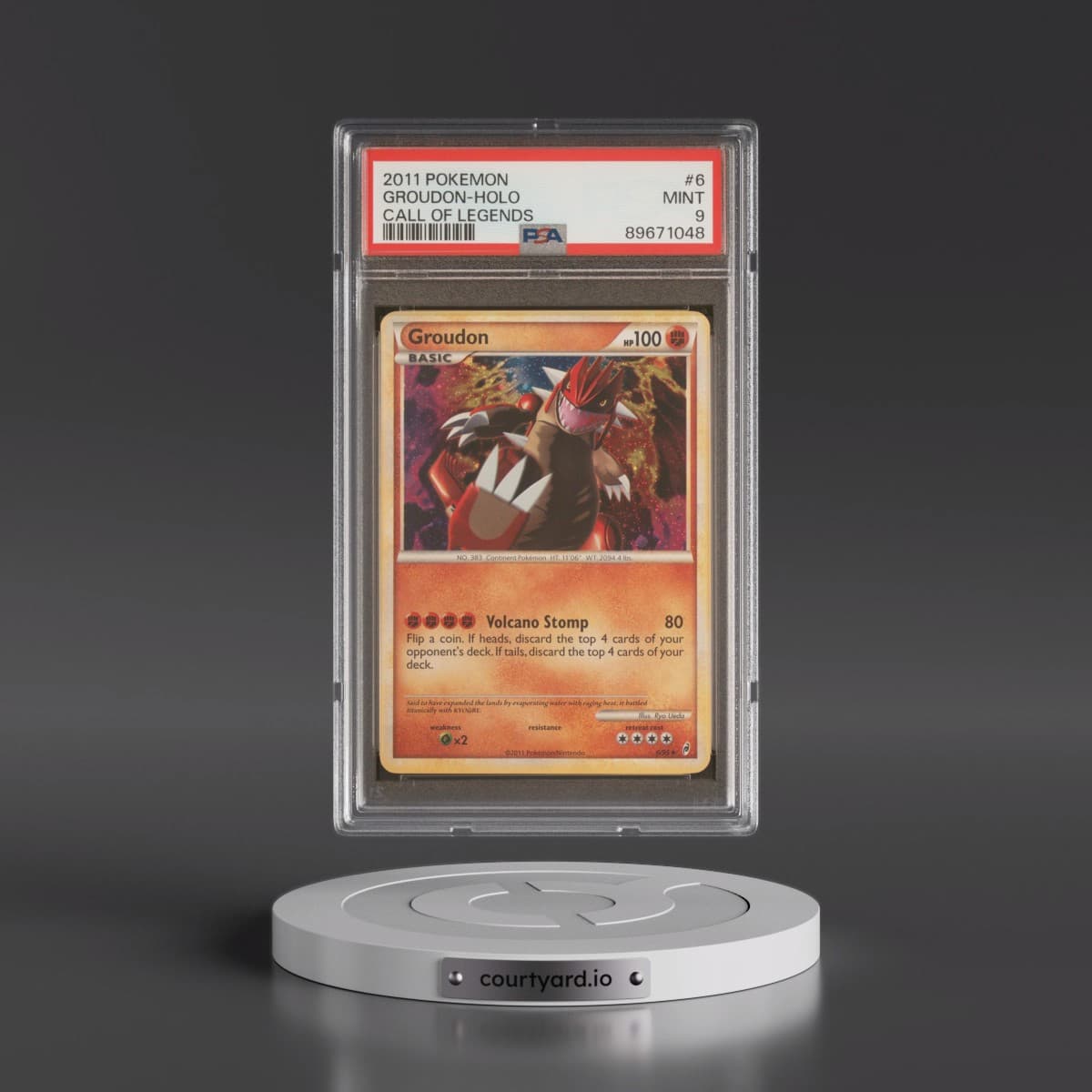 2011 Pokémon Call of Legends #6 Groudon - Holo (PSA 9 MINT)