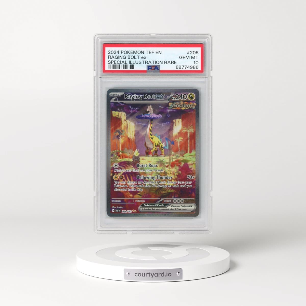2024 Pokémon Tef EN-Temporal Forces #208 Raging Bolt EX - Holo Special Illustration Rare (PSA 10 GEM MINT)