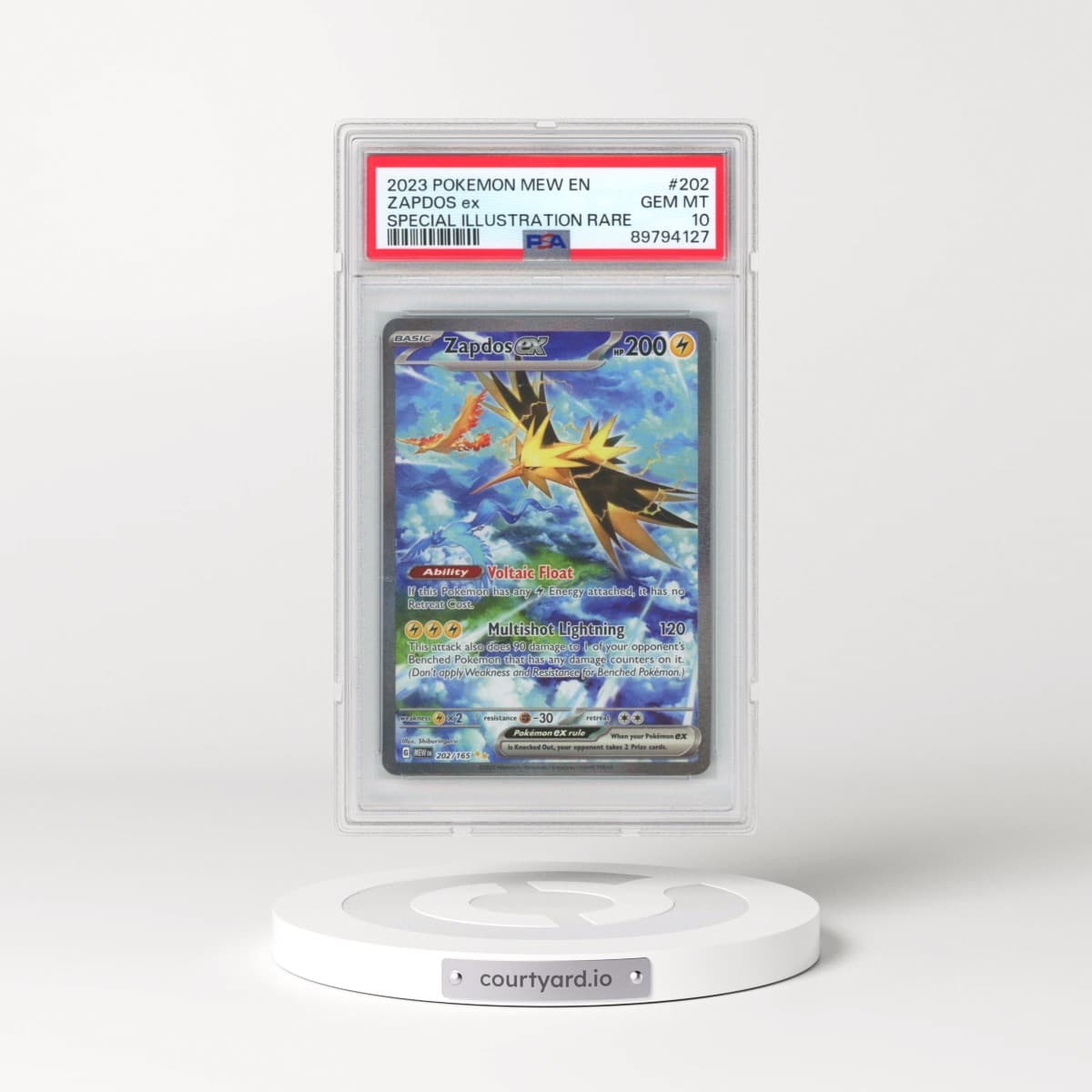 2023 Pokémon Mew EN-151 #202 Zapdos EX - Holo Special Illustration Rare (PSA 10 GEM MINT)