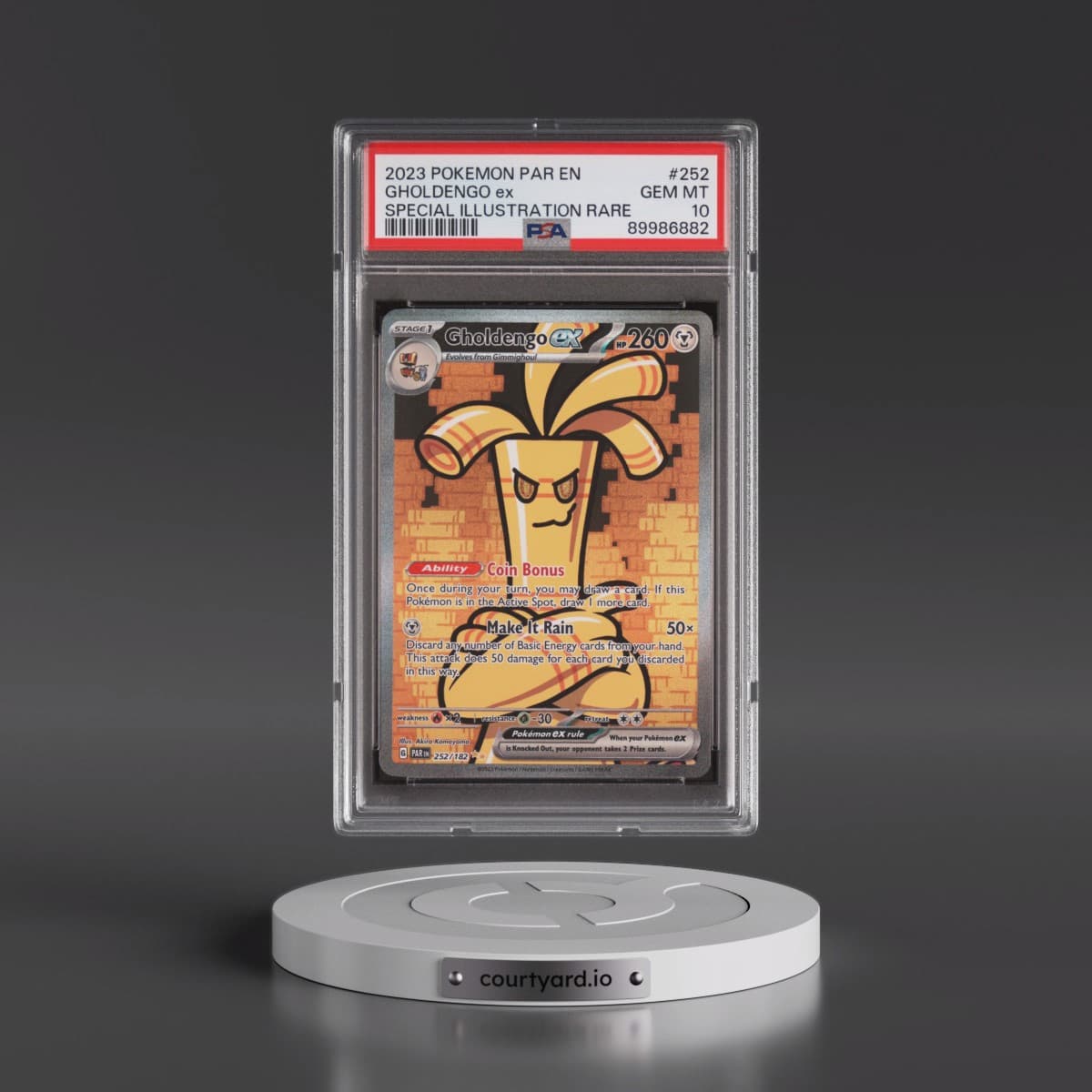 2023 Pokémon Par EN-Paradox Rift #252 Gholdengo EX - Holo Special Illustration Rare (PSA 10 GEM MINT)