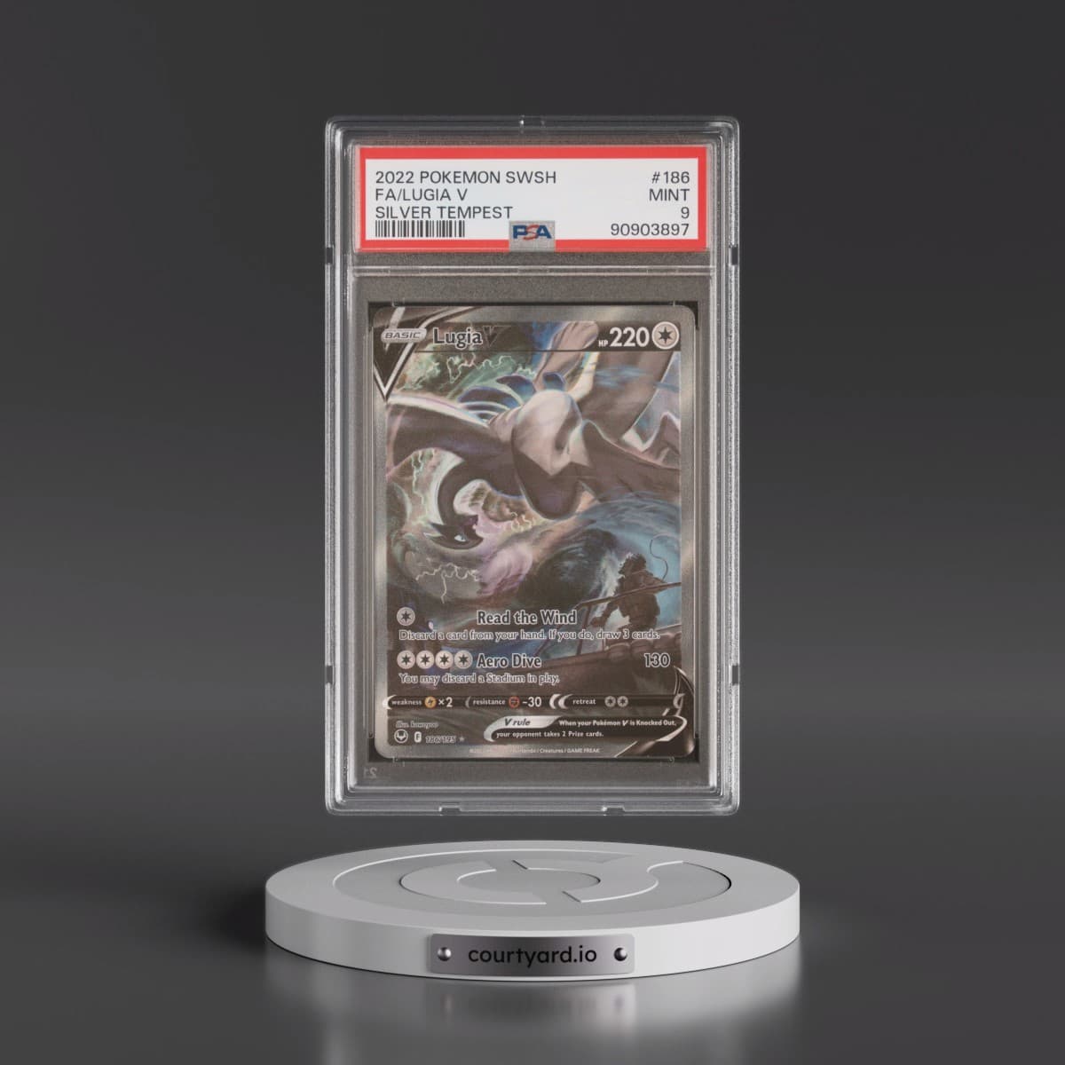 2022 Pokémon Sword & Shield Silver Tempest #186 Lugia V - Holo Full Art (PSA 9 MINT)