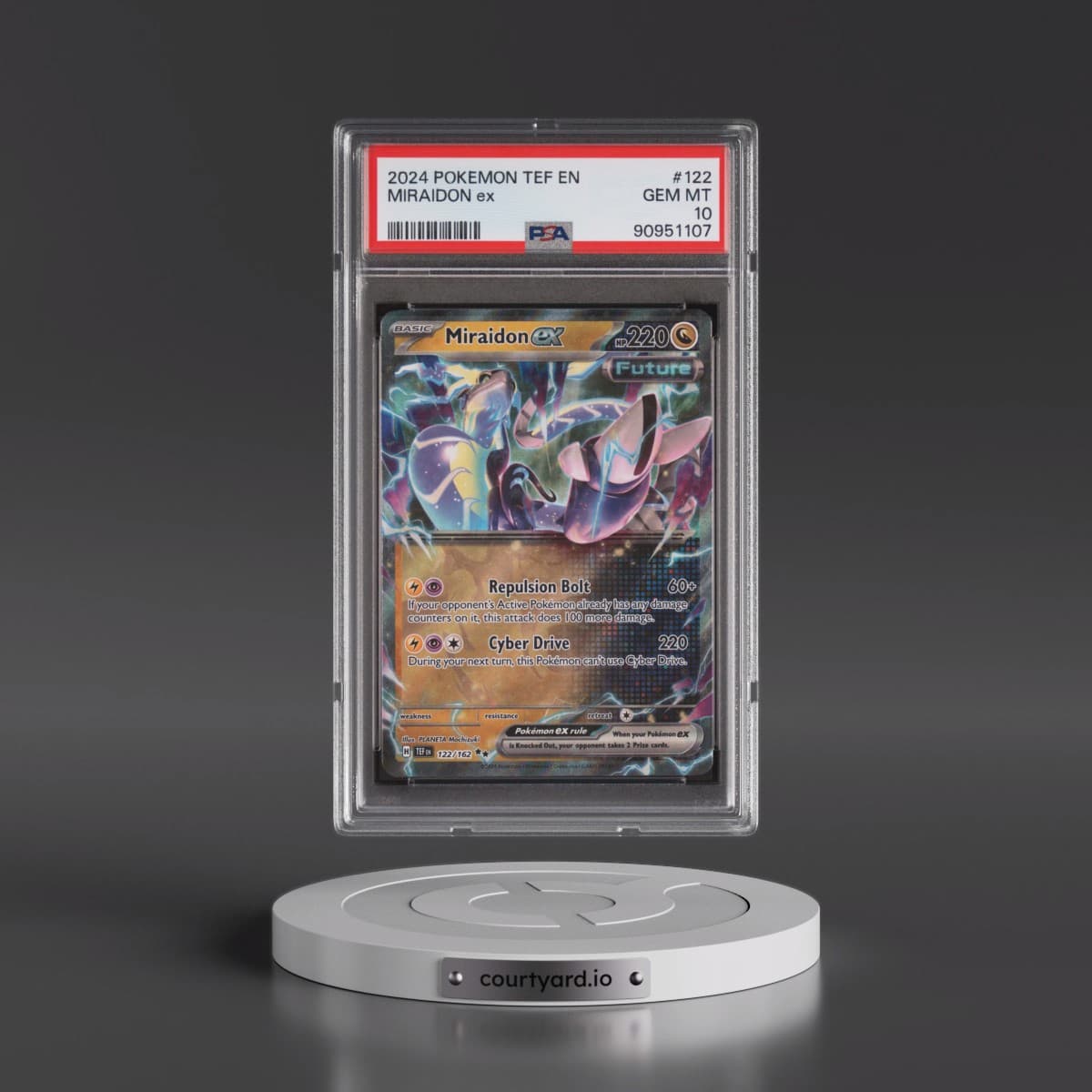 2024 Pokémon Tef EN-Temporal Forces #122 Miraidon EX - Holo (PSA 10 GEM MINT)