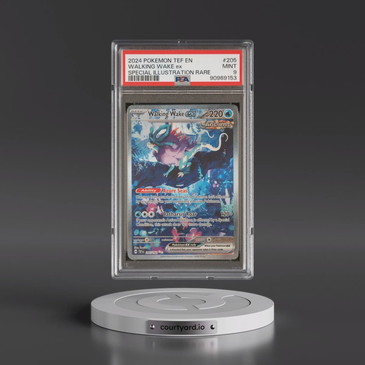 2024 Pokémon Tef EN-Temporal Forces #205 Walking Wake EX - Holo Special Illustration Rare (PSA 9 MINT)