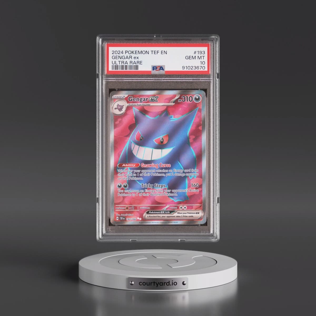 2024 Pokémon Tef EN-Temporal Forces #193 Gengar EX - Holo Ultra Rare (PSA 10 GEM MINT)