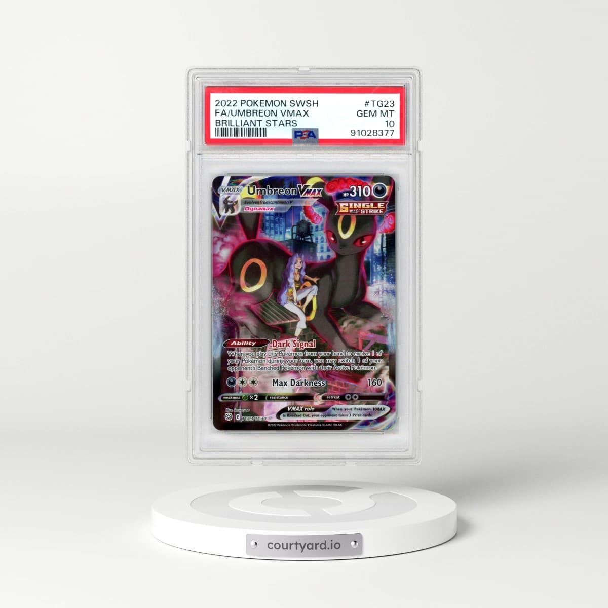 2022 Pokémon Sword & Shield Brilliant Stars #TG23 Umbreon Vmax - Full Art (PSA 10 GEM MINT)