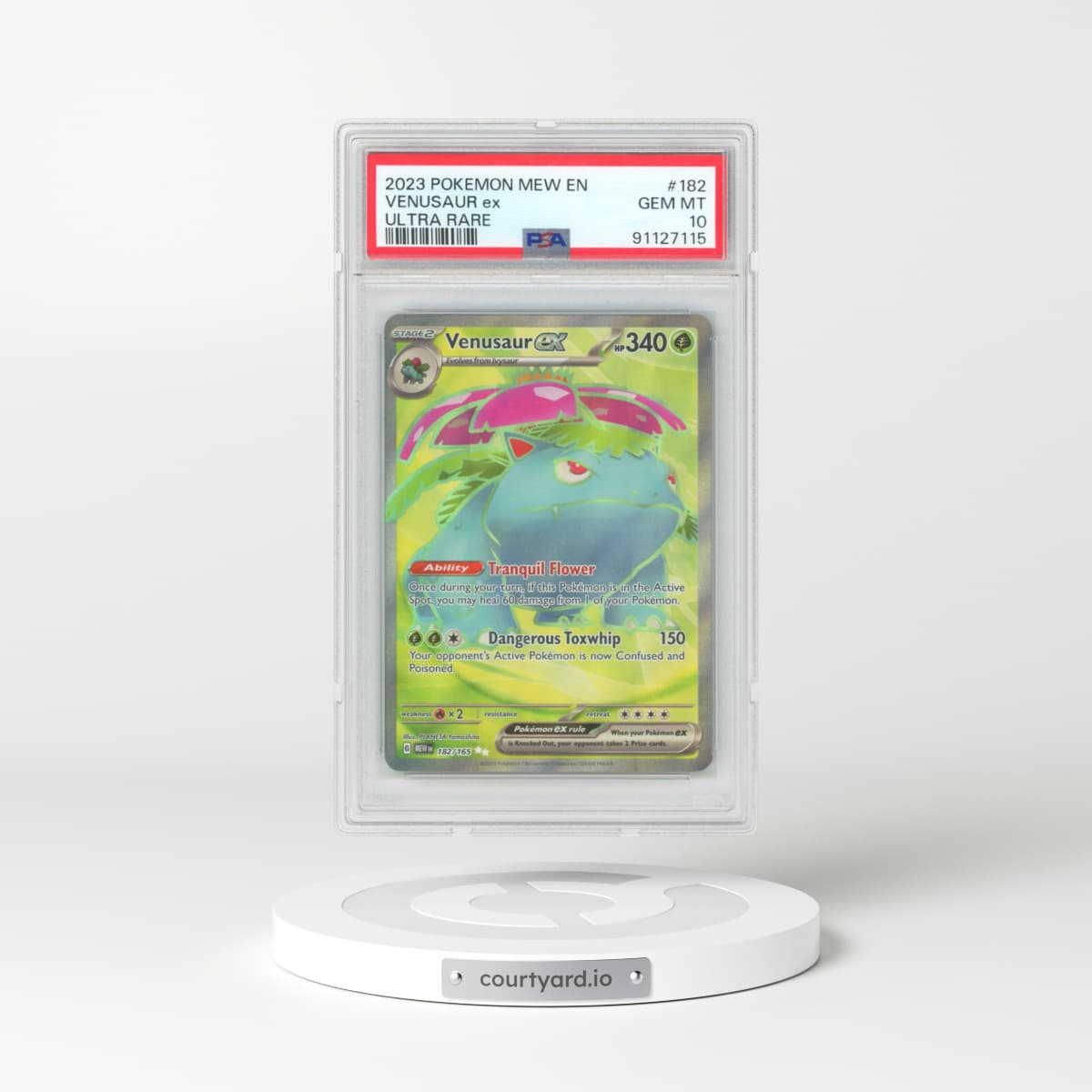 2023 Pokémon Mew EN-151 #182 Venusaur EX - Holo Ultra Rare (PSA 10 GEM MINT)