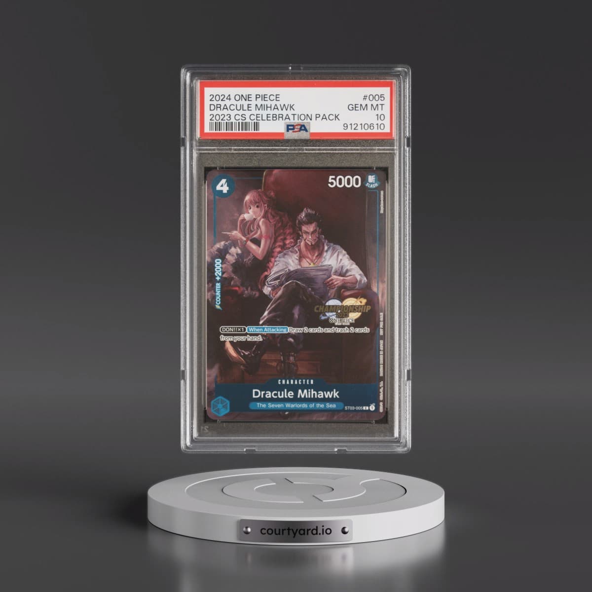 2024 One Piece Championship 2023 Celebration Pack #005 Dracule Mihawk (PSA 10 GEM MINT)