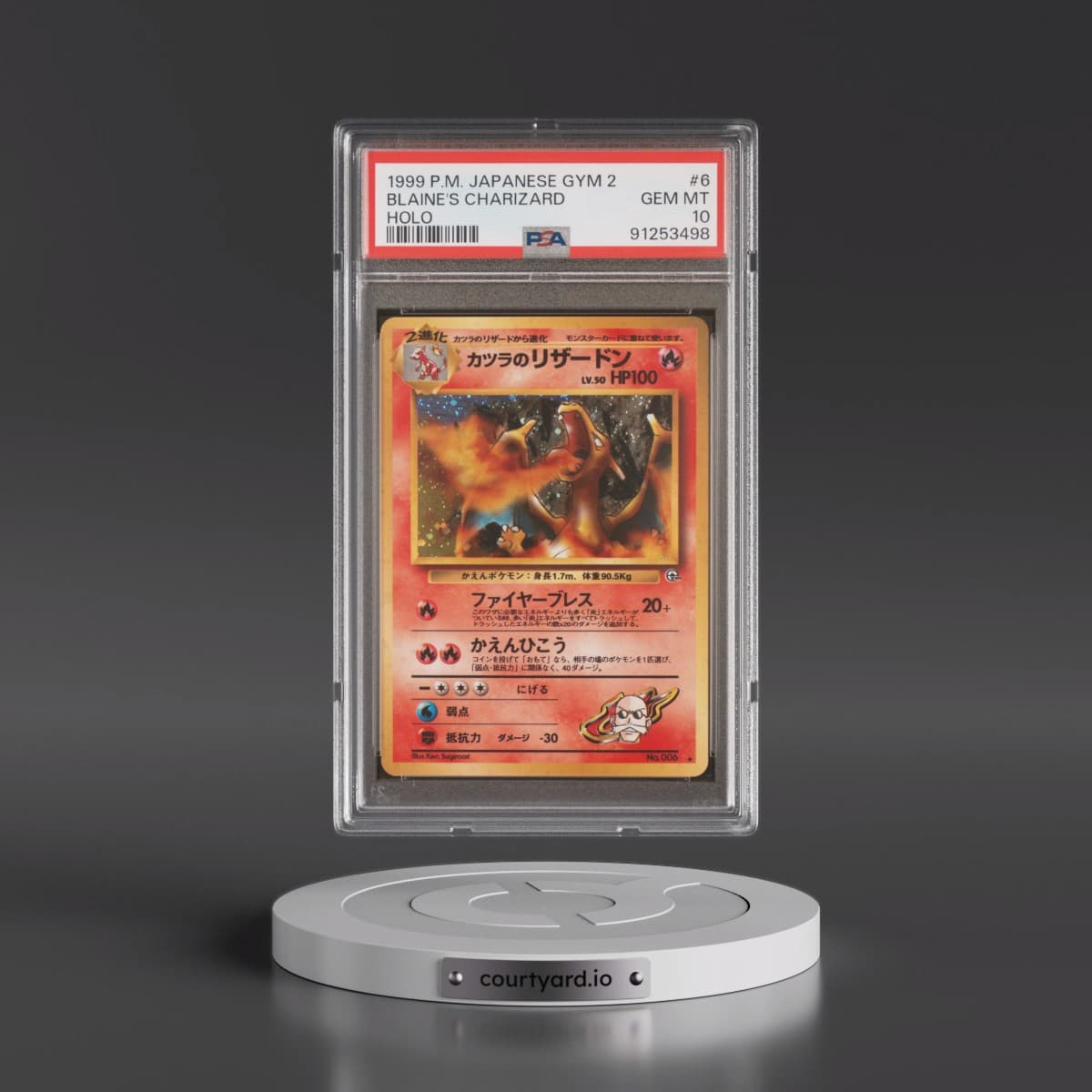 1999 Pokémon Gym 2 #6 Blaine's Charizard - Holo (PSA 10 GEM MINT)