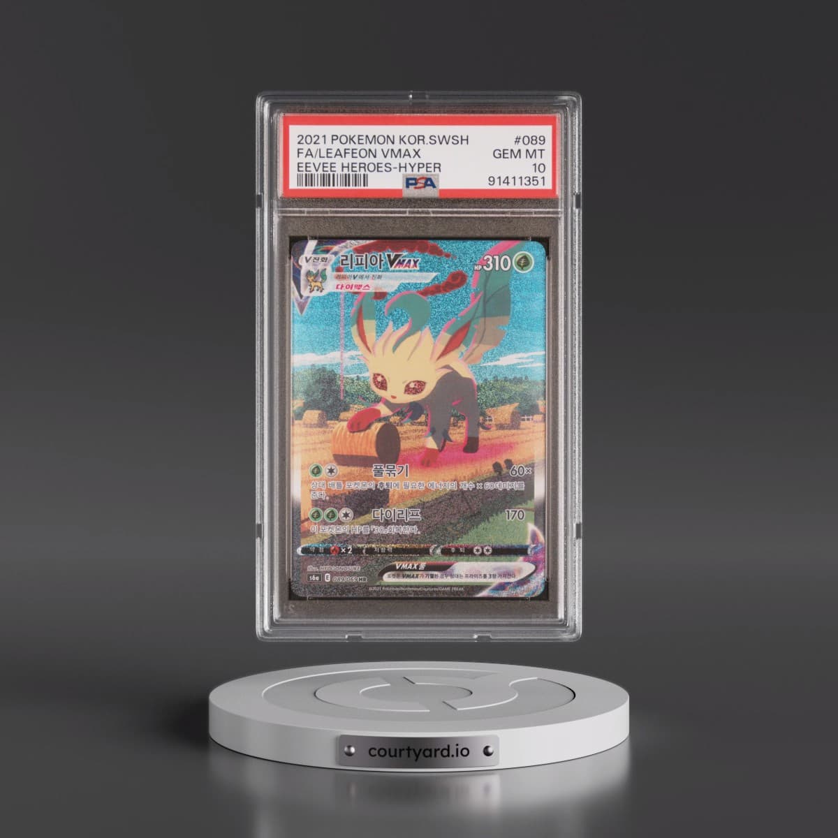 2021 Pokémon Sword & Shield Eevee Heroes #089 Leafeon Vmax-Hyper - Full Art (PSA 10 GEM MINT)