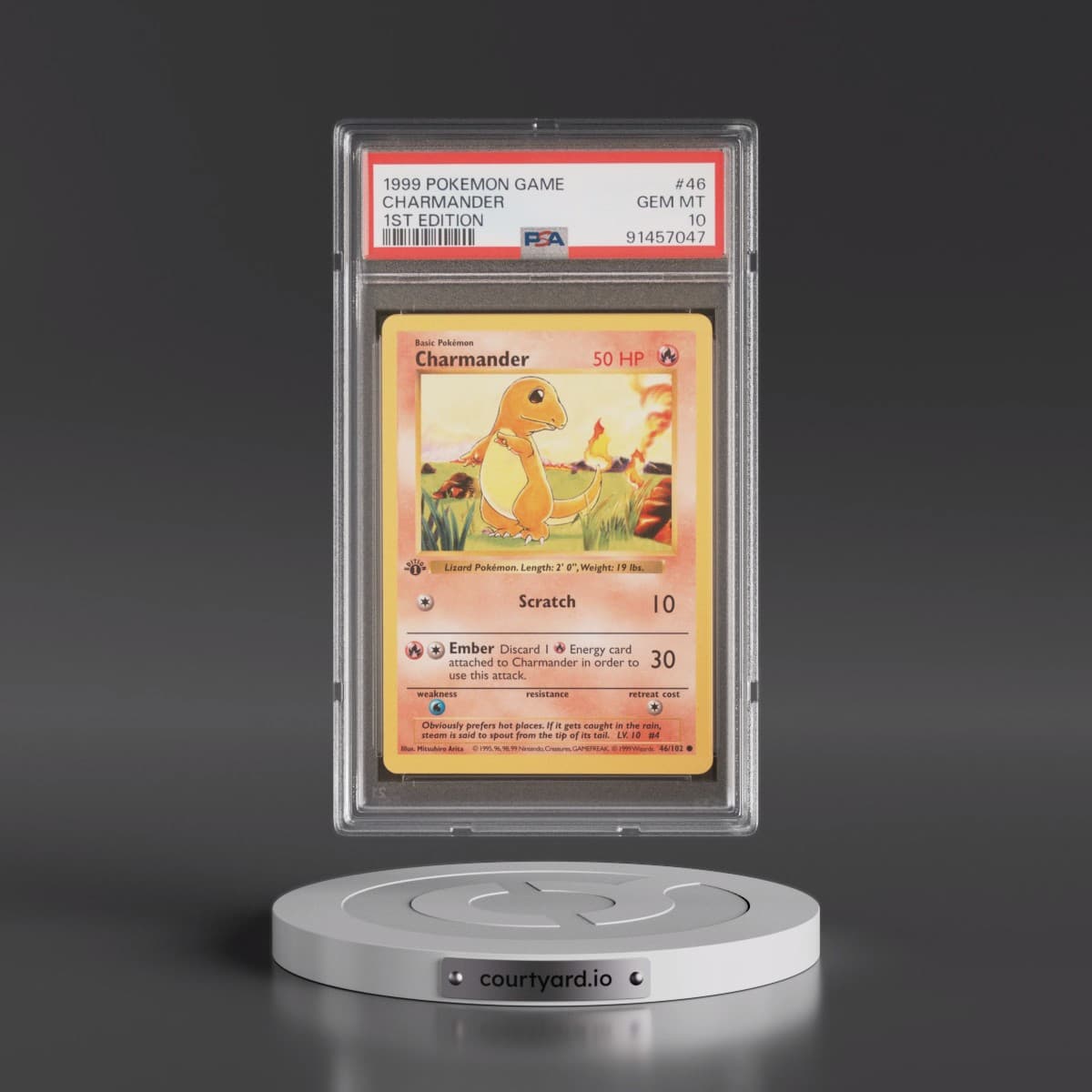 1999 Pokémon Game #46 Charmander - 1st Edition (PSA 10 GEM MINT)