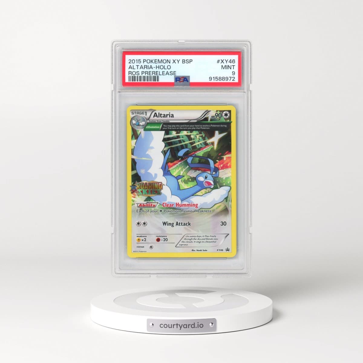 2015 Pokémon XY Black Star Promos #XY46 Altaria - Holo Roaring Skies Prerelease (PSA 9 MINT)
