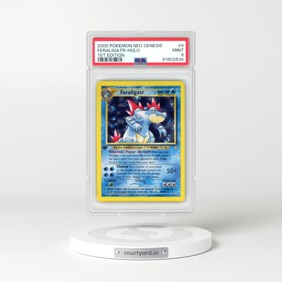 2000 Pokémon Neo Genesis #4 Feraligatr - 1st Edition Holo (PSA 9 MINT)