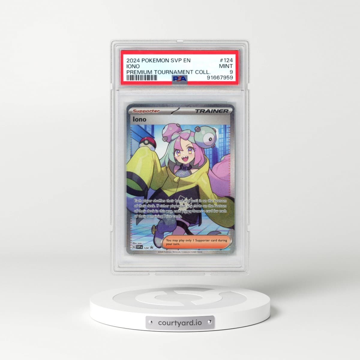 2024 Pokémon Svp EN-SV Black Star Promo #124 Iono - Iono Premium Tournament Collection (PSA 9 MINT)