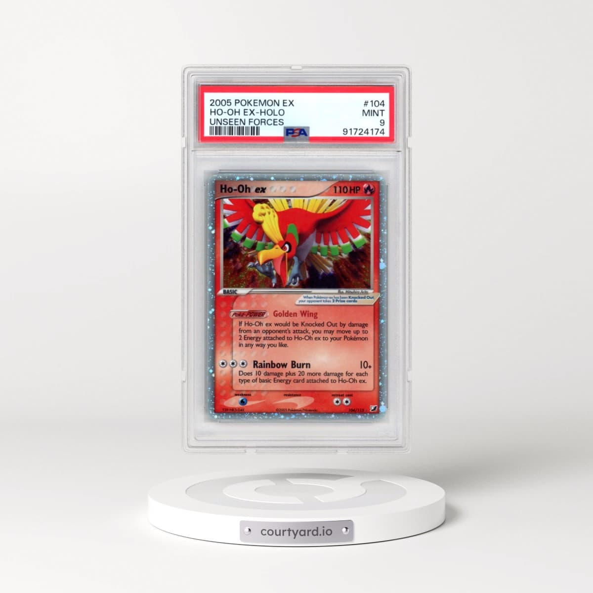 2005 Pokémon EX Unseen Forces #104 HO-Oh EX - Holo Holo (PSA 9 MINT)