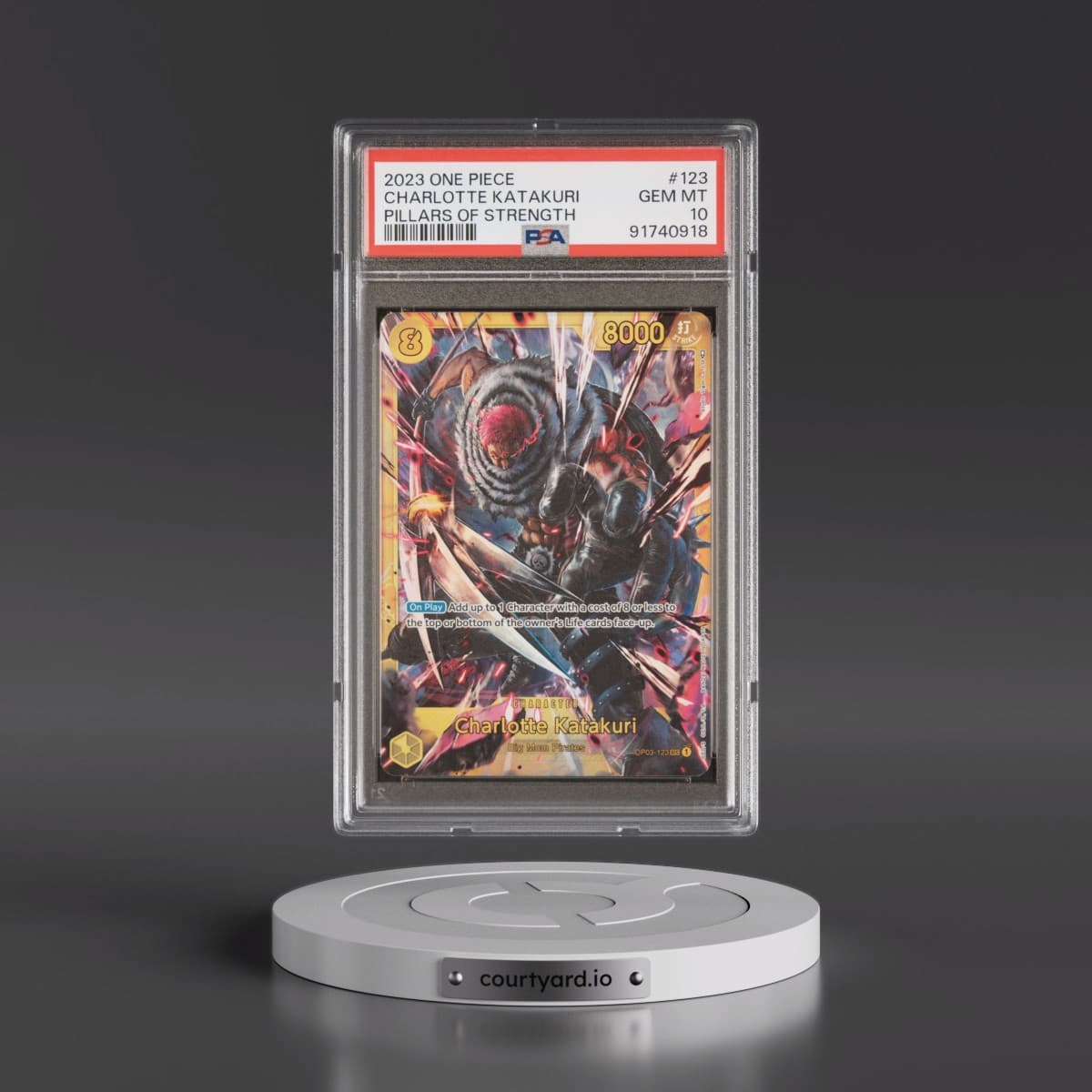 2023 One Piece OP03-Pillars of Strength #123 Charlotte Katakuri (PSA 10 GEM MINT)