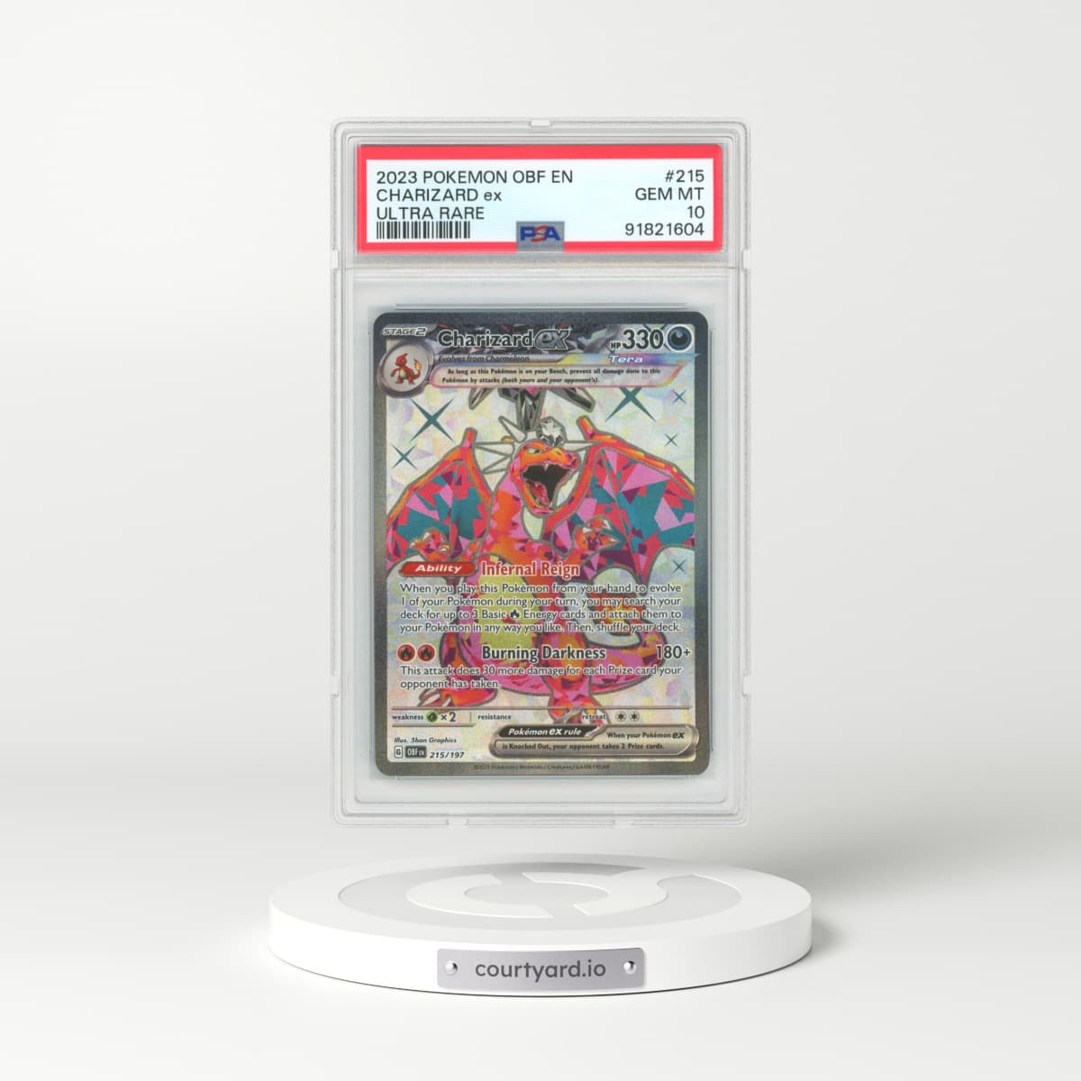 2023 Obsidian Flames #215 Charizard EX - Full Art Holo (PSA 10 GEM MINT)