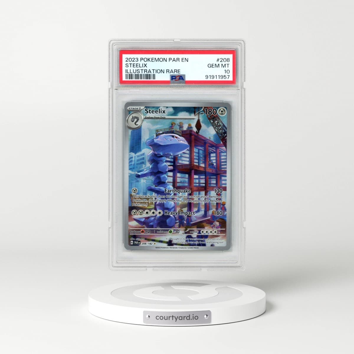 2023 Pokémon Par EN-Paradox Rift #208 Steelix - Illustration Rare (PSA 10 GEM MINT)