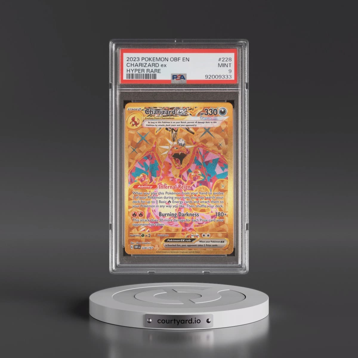 2023 Pokémon Obf EN-Obsidian Flames #228 Charizard EX - Holo Hyper Rare (PSA 9 MINT)