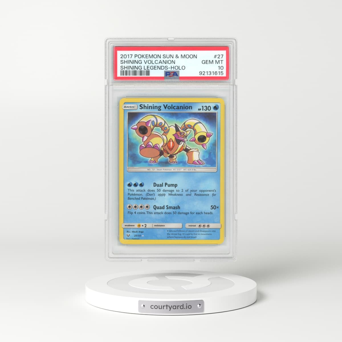 2017 Shining Legends #27 Shining Volcanion - Holo (PSA 10 GEM MINT)
