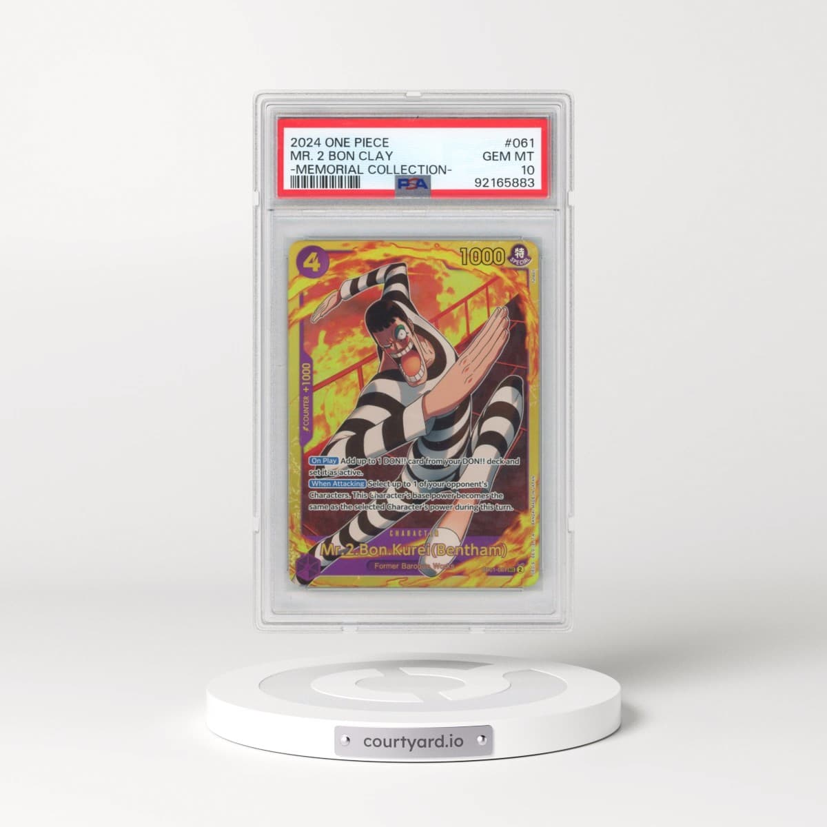 2024 One Piece Extra Booster -Memorial Collection #061 Mr. 2 Bon Clay (PSA 10 GEM MINT)